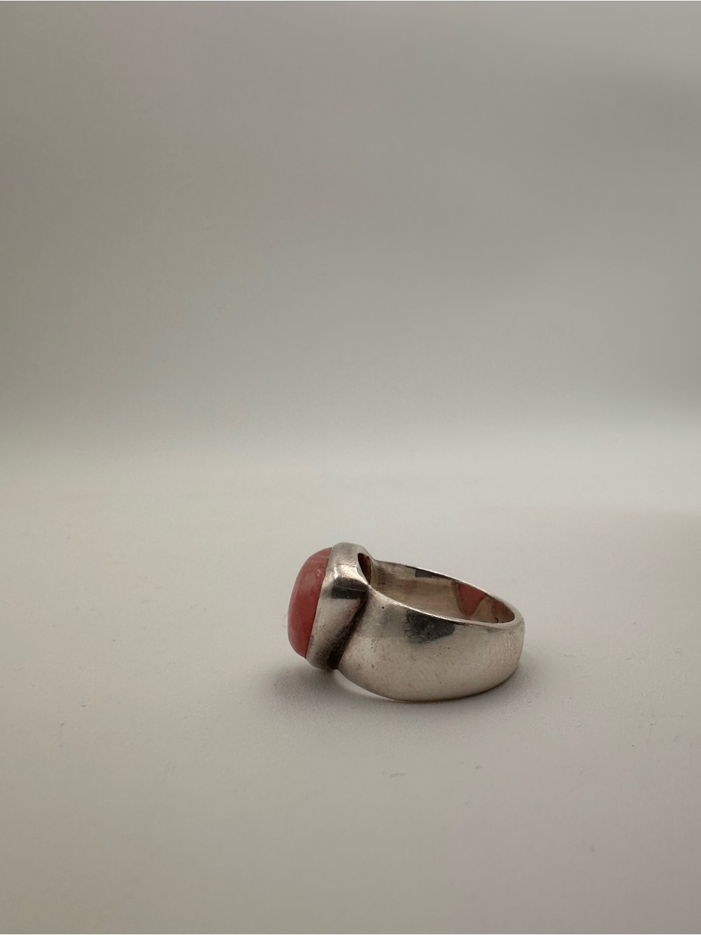 Silver Ring with Triangular Rhodochrosite - Picture 2 of 6
